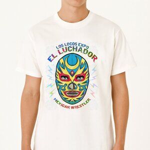 El Los Locos Expo Luchador Mexican Wrestler Graphic T-Shirt Tee unisex L